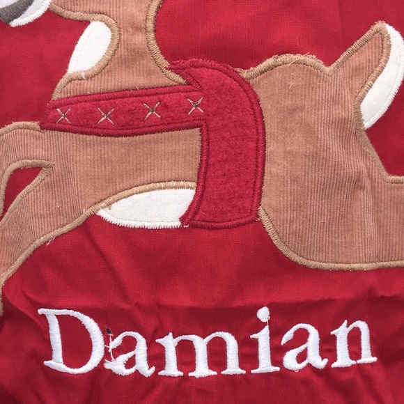 Pottery Barn Kids Christmas Red Rudolph Child Apron Damian Holiday - Picture 14 of 15